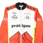 Mens Orange & White Casual Jacket M Polyester Blend Zip Plain Cycling Style