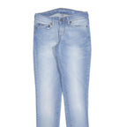 LEVI'S Womens Slim Light Blue Denim Cotton Blend Jeans W25 L32 Stretch Zip