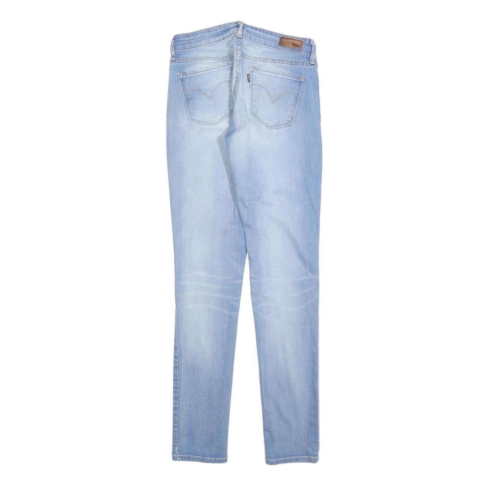 LEVI'S Womens Slim Light Blue Denim Cotton Blend Jeans W25 L32 Stretch Zip