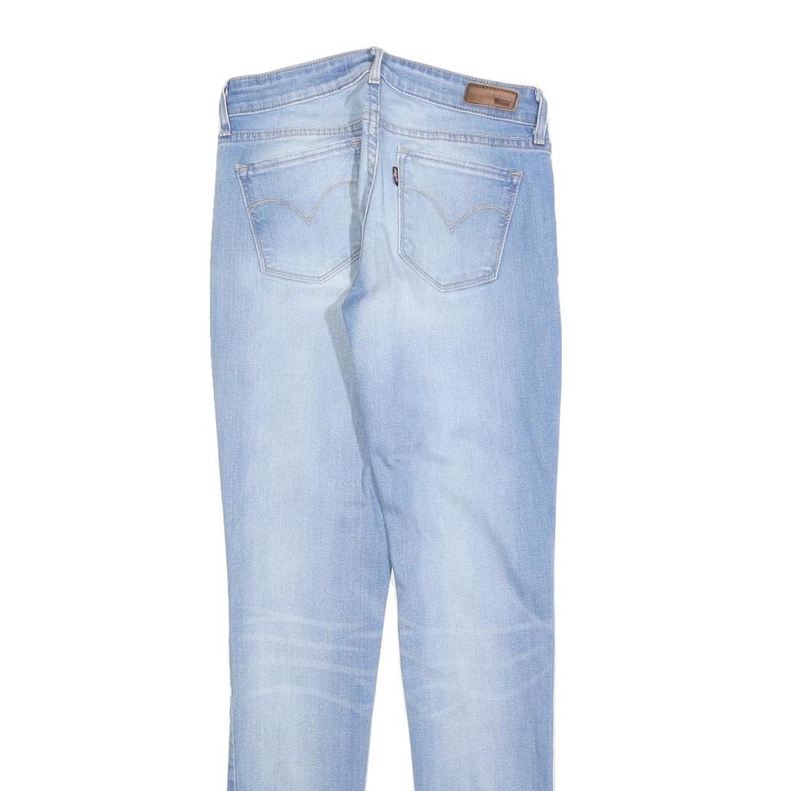 LEVI'S Womens Slim Light Blue Denim Cotton Blend Jeans W25 L32 Stretch Zip