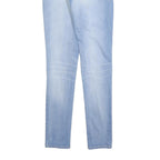 LEVI'S Womens Slim Light Blue Denim Cotton Blend Jeans W25 L32 Stretch Zip