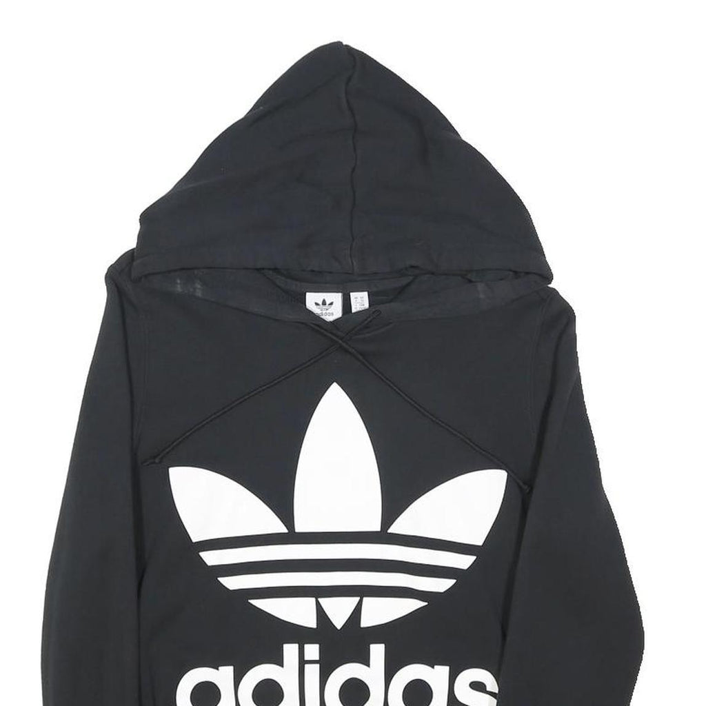 ADIDAS ORIGINALS Womens Black Hoodie UK 6 Cotton Blend Pullover Sportswear