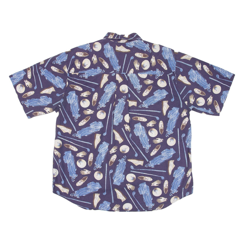 ROUNDTREE & YORKE Mens Shirt Blue Crazy Pattern XL