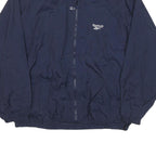 REEBOK Mens Navy Blue Training Zip Jacket XL Nylon Plain Sportswear
