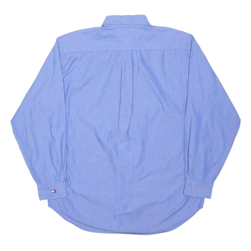 TOMMY HILFIGER Mens Blue Cotton Shirt M Button Down Collar Chest Pocket