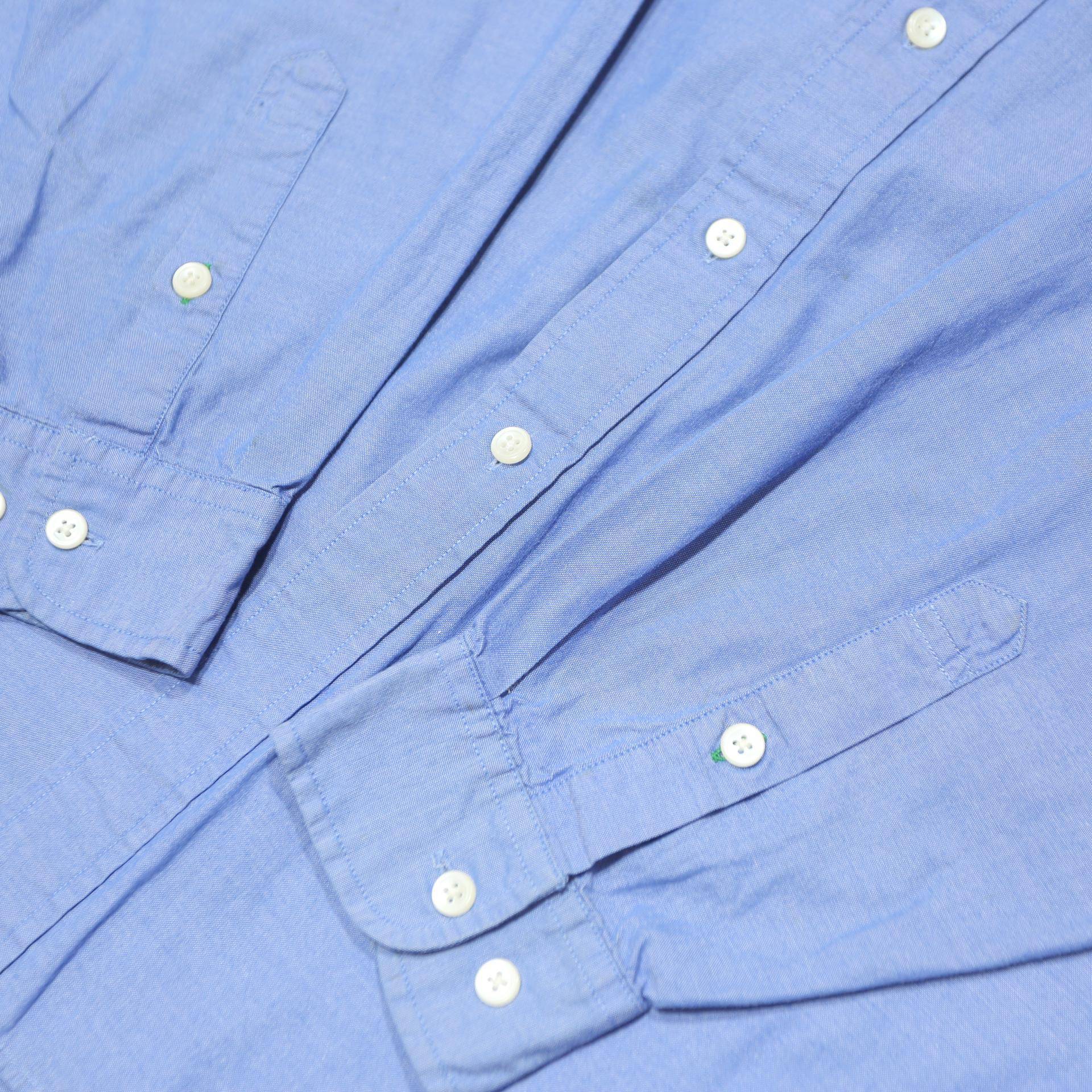 TOMMY HILFIGER Mens Blue Cotton Shirt M Button Down Collar Chest Pocket