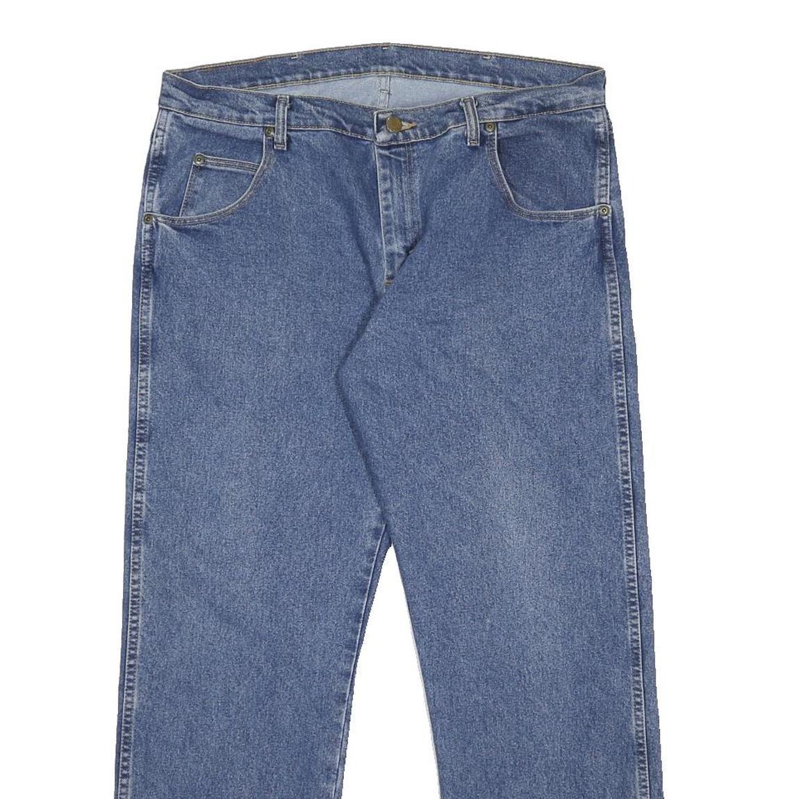WRANGLER Mens Regular Fit Blue Denim Jeans W34 L30 Classic Zip Cotton Blend