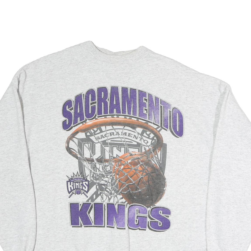 TULTEX Womens Grey Sacramento Kings Crew Neck XL Basketball Sweatshirt