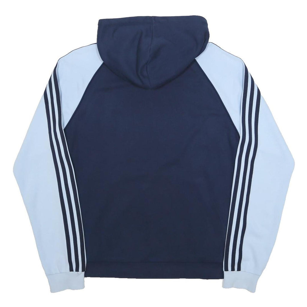 ADIDAS Mens Navy & Light Blue Hoodie S Trefoil Logo Pullover Casual Sportswear
