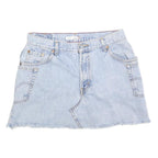 LEVI'S Womens Blue Denim Mini Skirt Cotton Raw Hem Pockets Size M