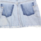 LEVI'S Womens Blue Denim Mini Skirt Cotton Raw Hem Pockets Size M