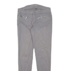 MICHAEL KORS Womens Cotton Blend Grey Slim Skinny Trousers W28 L29 Zip Pocketed