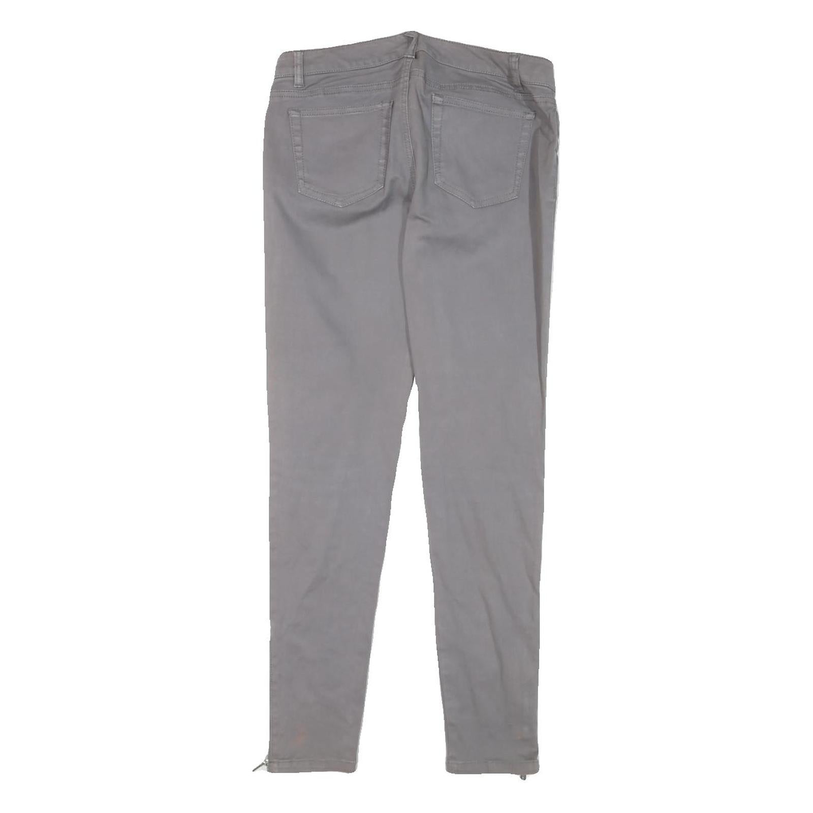 MICHAEL KORS Womens Cotton Blend Grey Slim Skinny Trousers W28 L29 Zip Pocketed