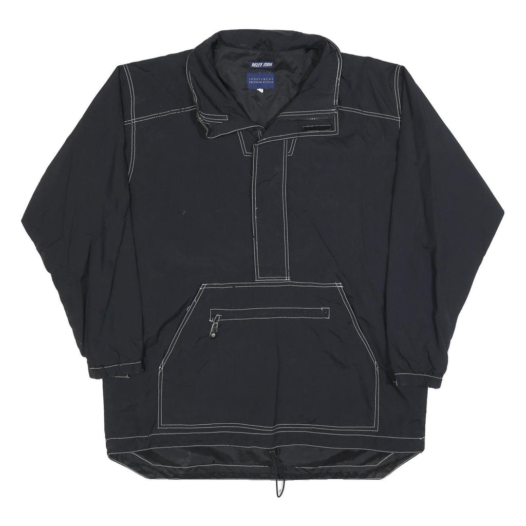 DELFY 1000 Mens Black Zip Up Jacket M Polyester Blend Outdoor Casual Lightweight