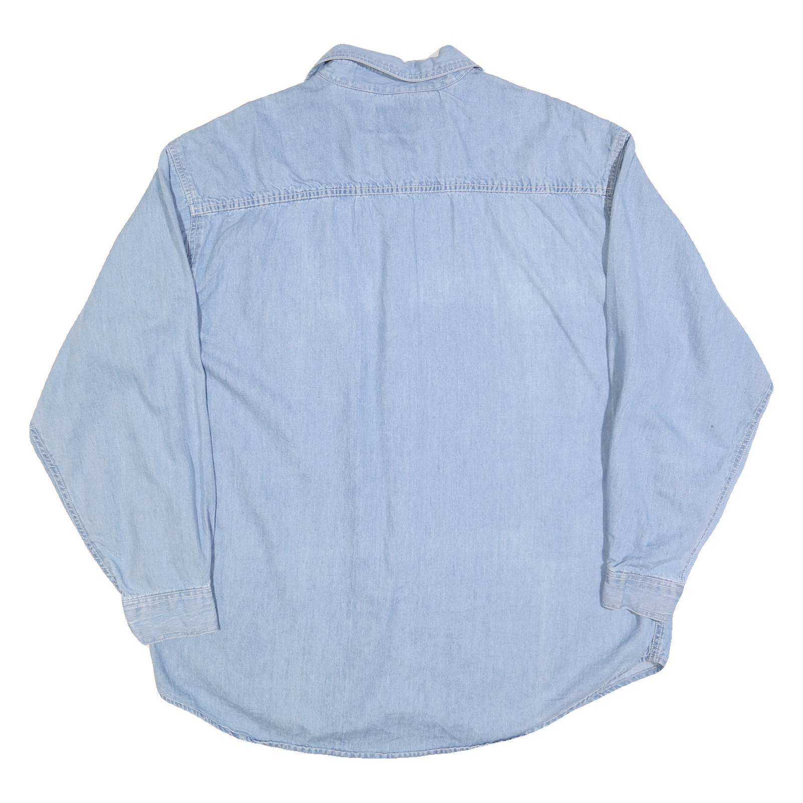 ANYWEAR APPAREL Mens Light Blue Denim Shirt XL Casual Cotton Blend Long Sleeve