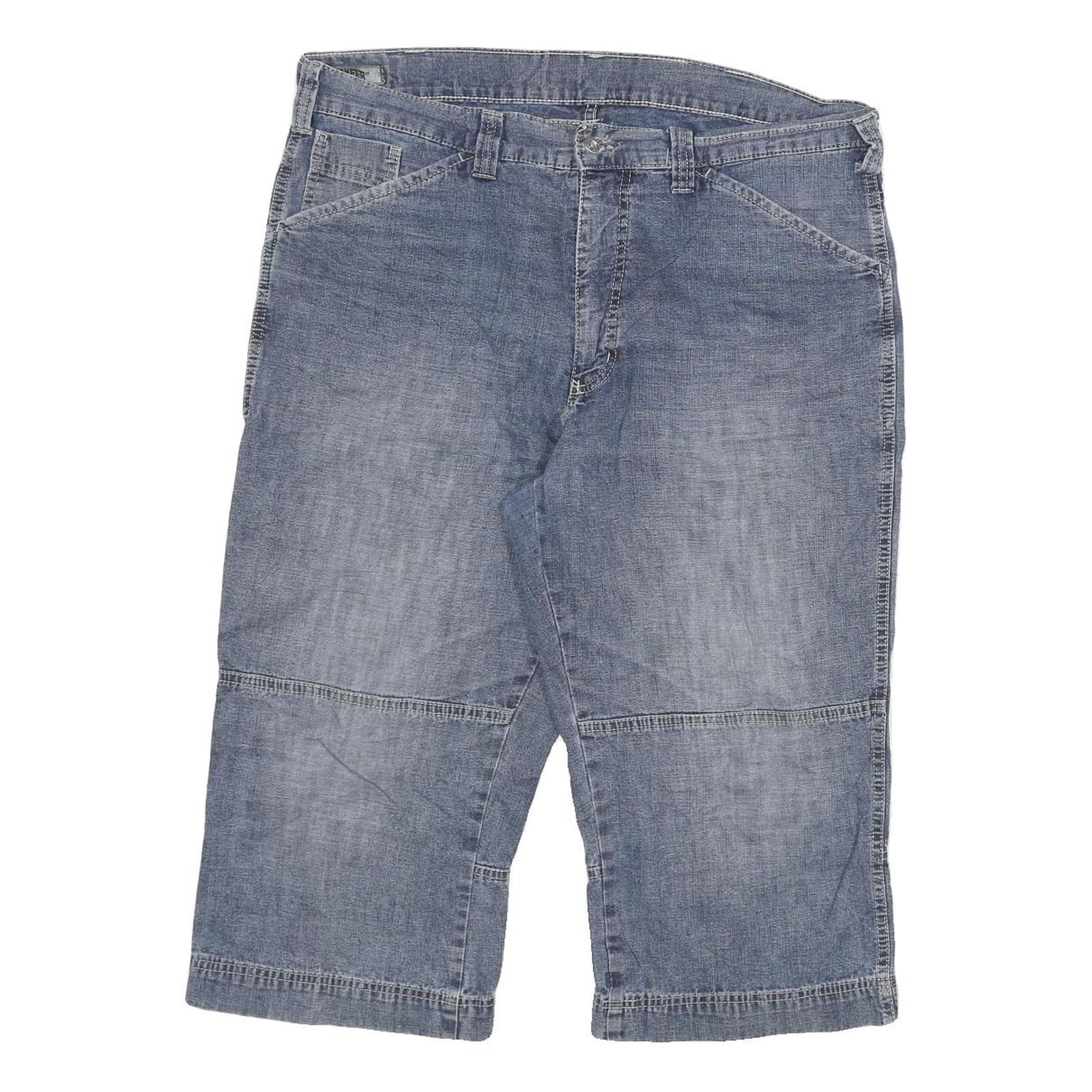 PIONEER Mens Shorts Blue Casual Denim 2XL W36 Cotton Blend Relaxed Fit