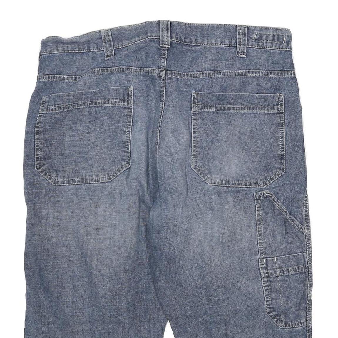 PIONEER Mens Shorts Blue Casual Denim 2XL W36 Cotton Blend Relaxed Fit