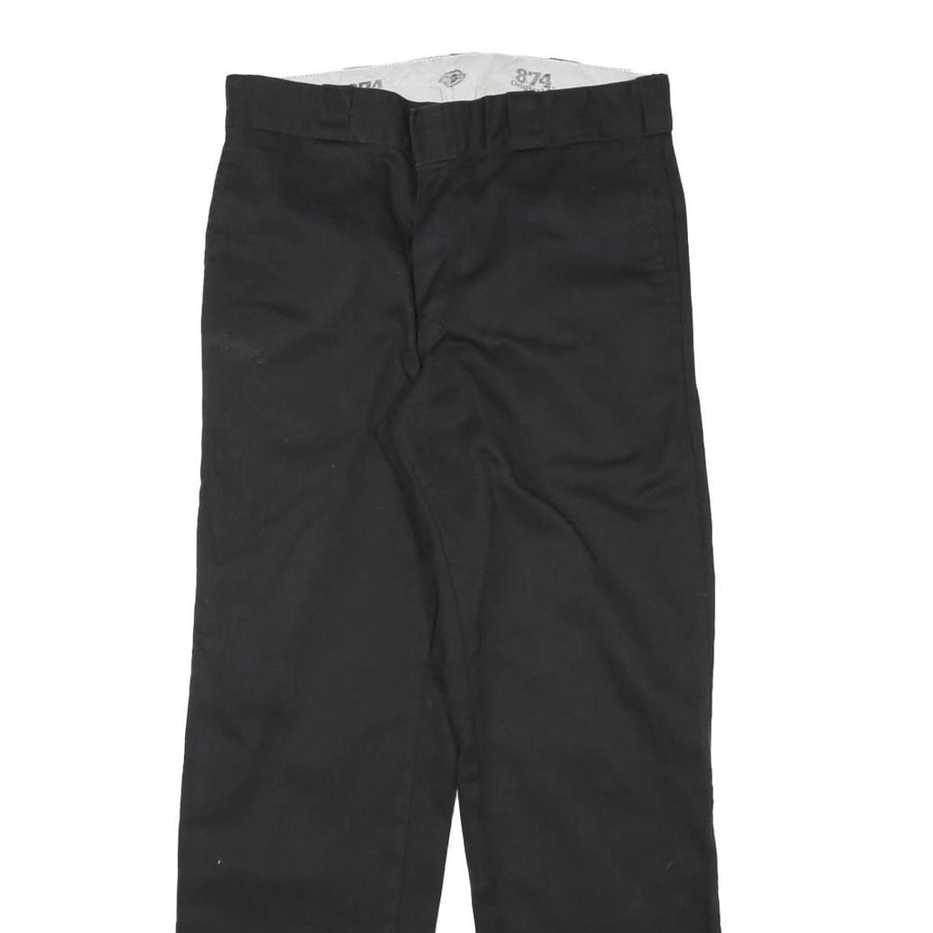 DICKIES Mens Cotton Blend Black Regular Straight Trousers W31 L29 Workwear
