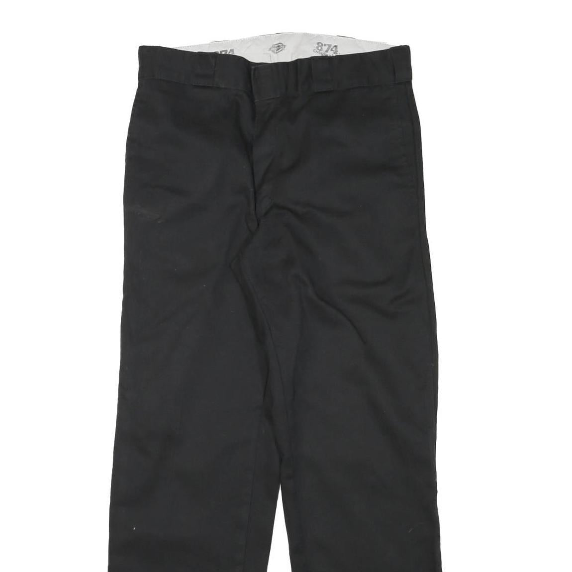 DICKIES Mens Cotton Blend Black Regular Straight Trousers W31 L29 Workwear
