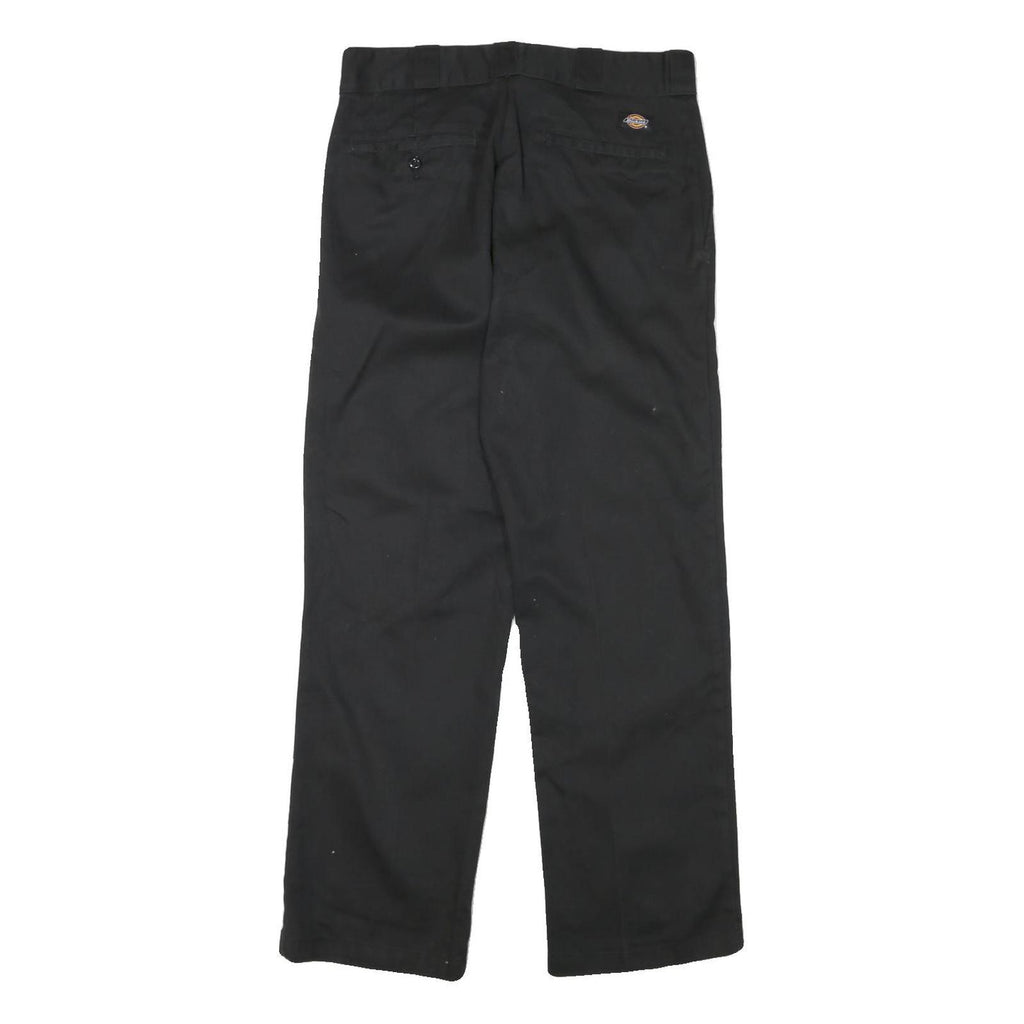 DICKIES Mens Cotton Blend Black Regular Straight Trousers W31 L29 Workwear