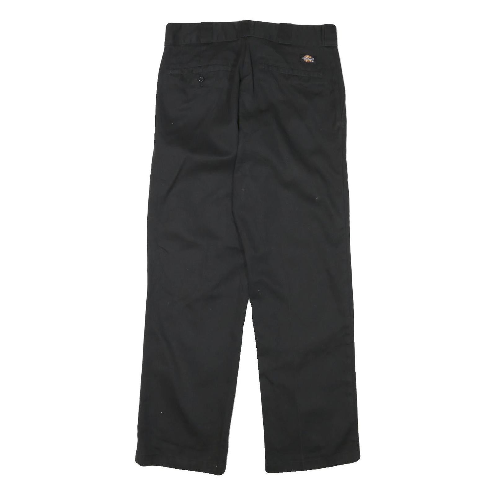 DICKIES Mens Cotton Blend Black Regular Straight Trousers W31 L29 Workwear