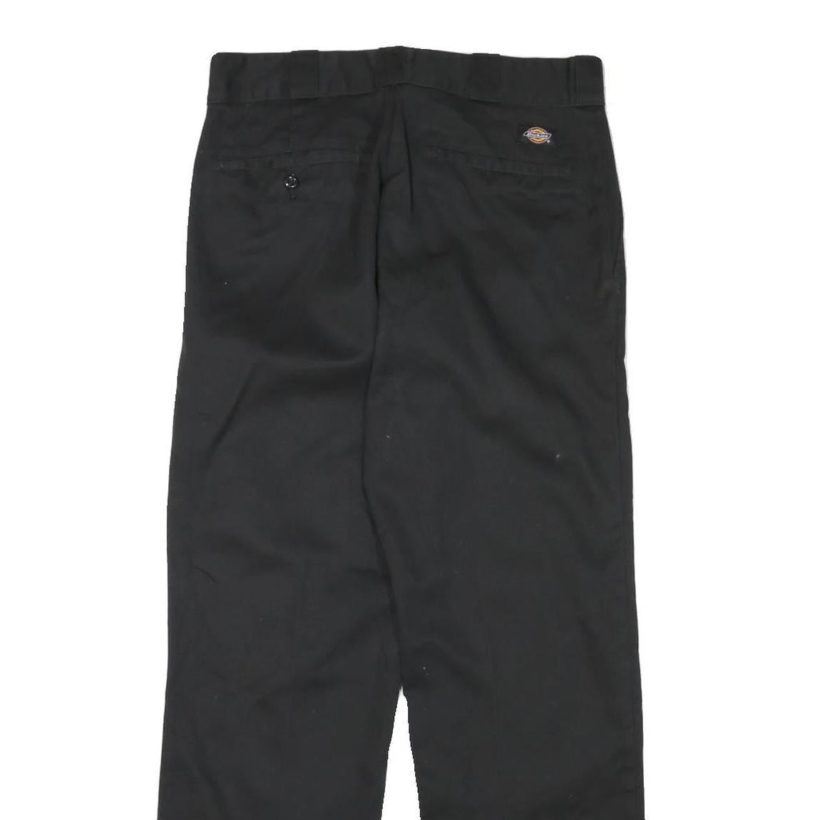 DICKIES Mens Cotton Blend Black Regular Straight Trousers W31 L29 Workwear