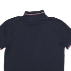 TOMMY HILFIGER Mens Navy Blue Short Sleeve Polo Shirt 2XL Classic Cotton Blend