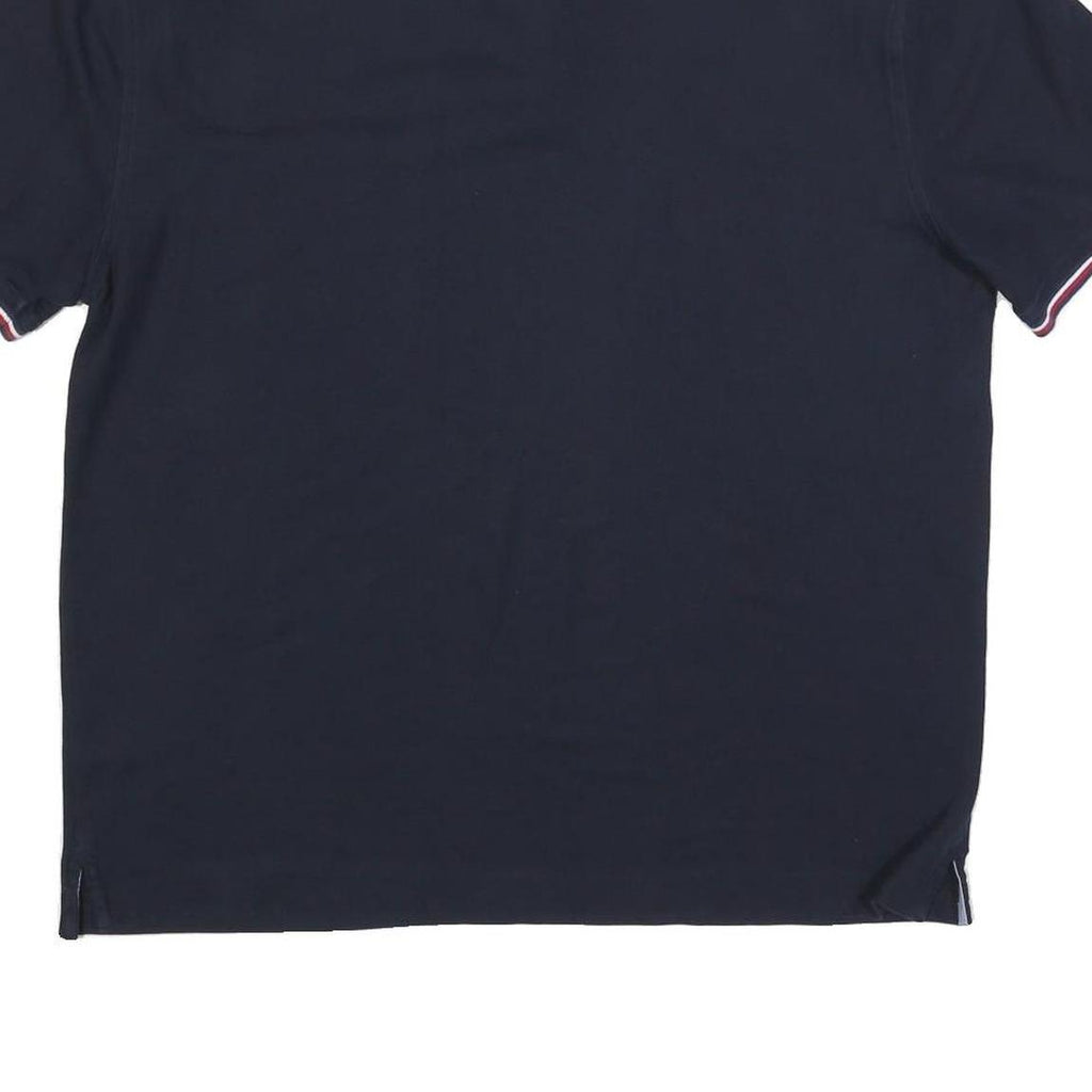 TOMMY HILFIGER Mens Navy Blue Short Sleeve Polo Shirt 2XL Classic Cotton Blend