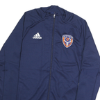 ADIDAS Mens Navy Blue Soccer Track Jacket M Polyester Zip Plain Sportswear