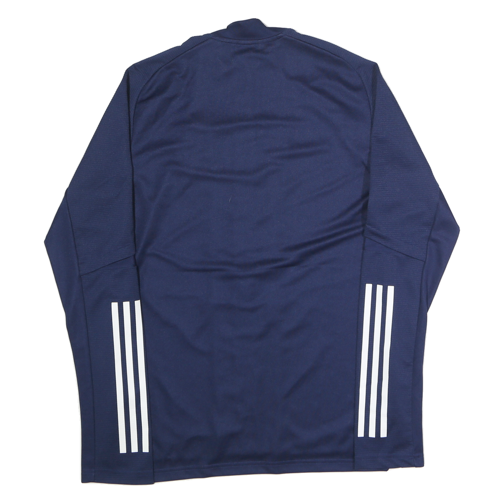 ADIDAS Mens Navy Blue Soccer Track Jacket M Polyester Zip Plain Sportswear
