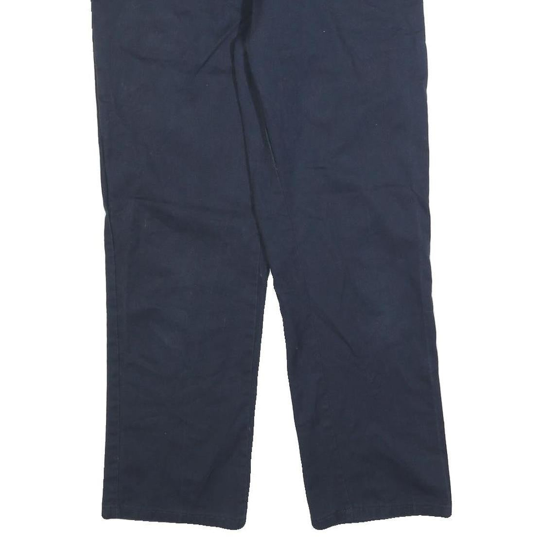 DICKIES Mens Regular Navy Blue Cotton Blend Straight Trousers W32 L30 Workwear