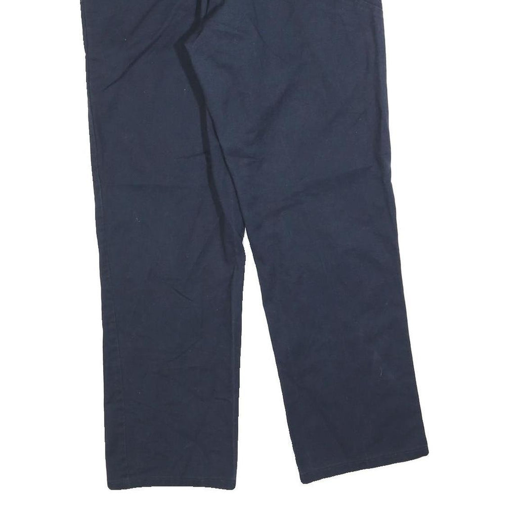 DICKIES Mens Regular Navy Blue Cotton Blend Straight Trousers W32 L30 Workwear