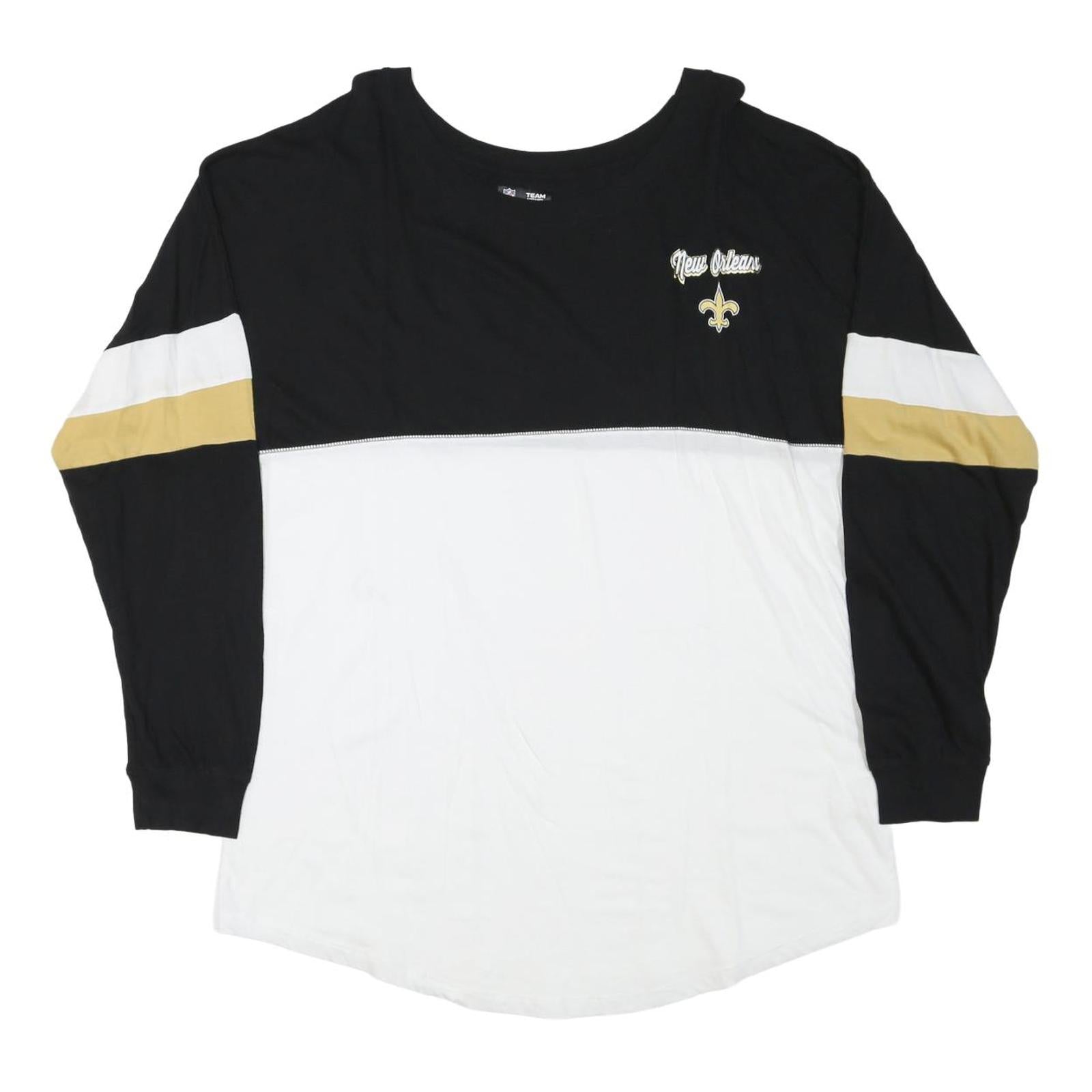 NFL Mens Black & White New Orleans Saints Long Sleeve Crew Neck 2XL Shirt