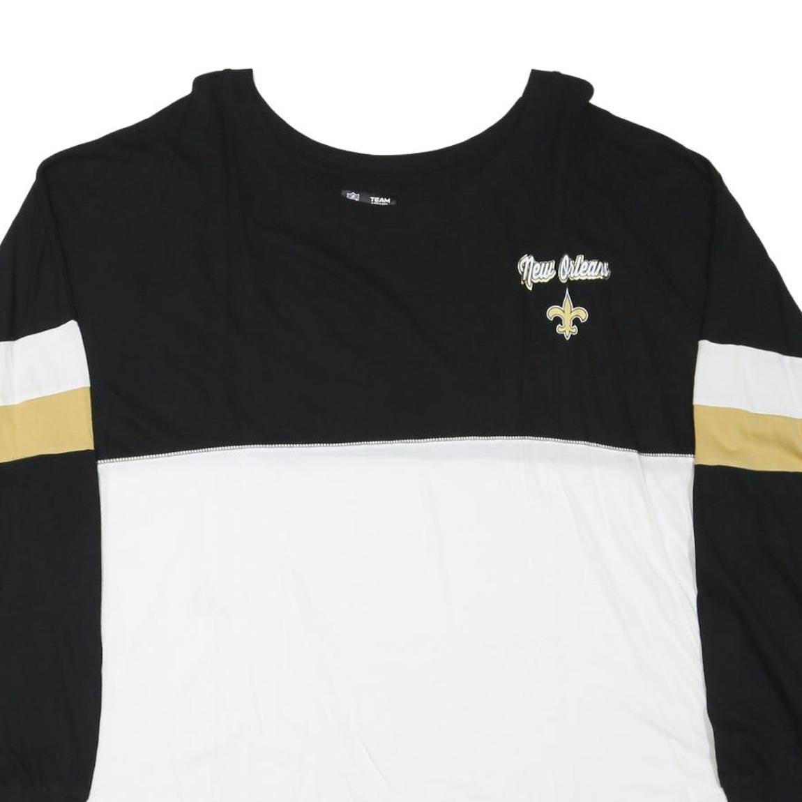 NFL Mens Black & White New Orleans Saints Long Sleeve Crew Neck 2XL Shirt