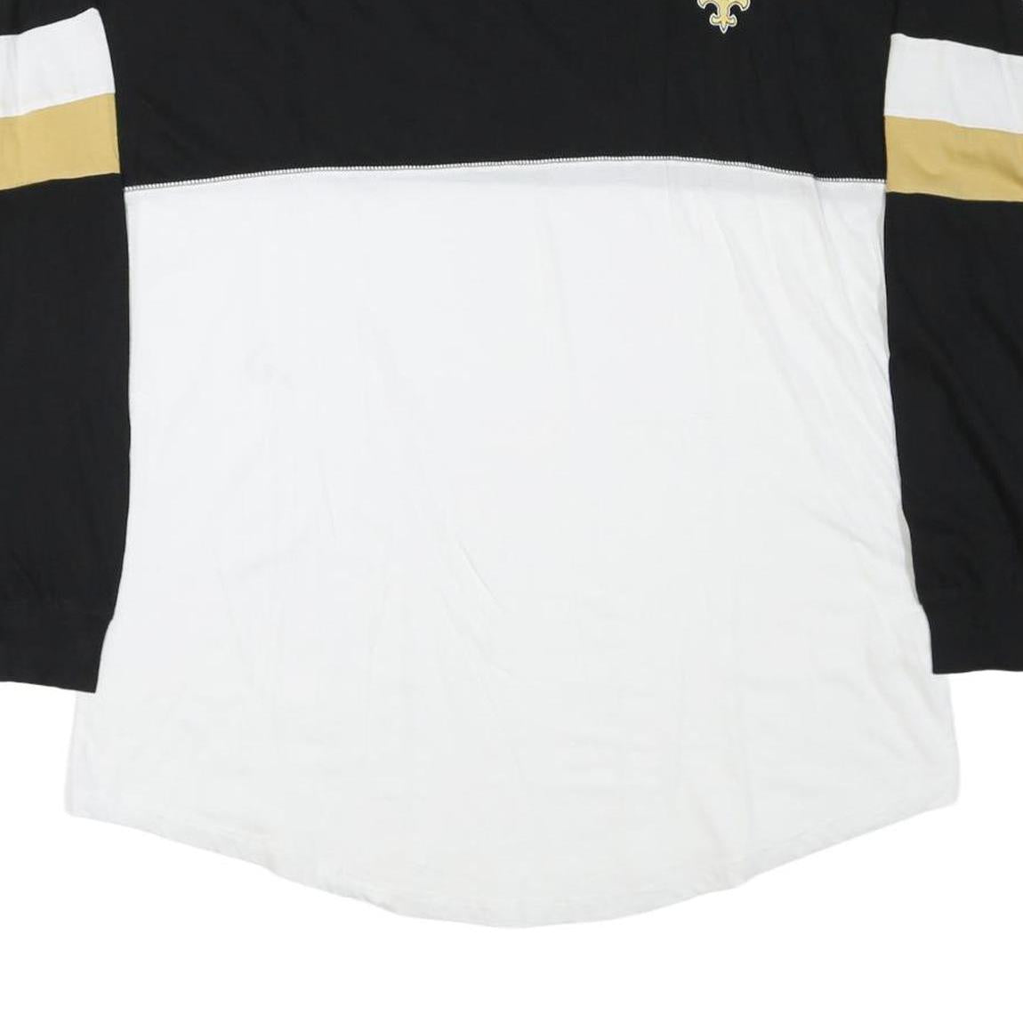 NFL Mens Black & White New Orleans Saints Long Sleeve Crew Neck 2XL Shirt