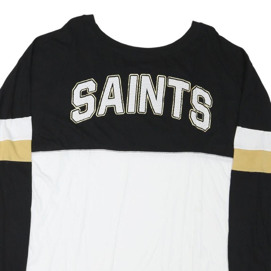 NFL Mens Black & White New Orleans Saints Long Sleeve Crew Neck 2XL Shirt