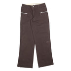 PUMA Womens Brown Cotton Blend Regular Fit Wide-Leg Trousers W32 L34 Comfortable