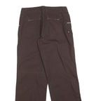 PUMA Womens Brown Cotton Blend Regular Fit Wide-Leg Trousers W32 L34 Comfortable