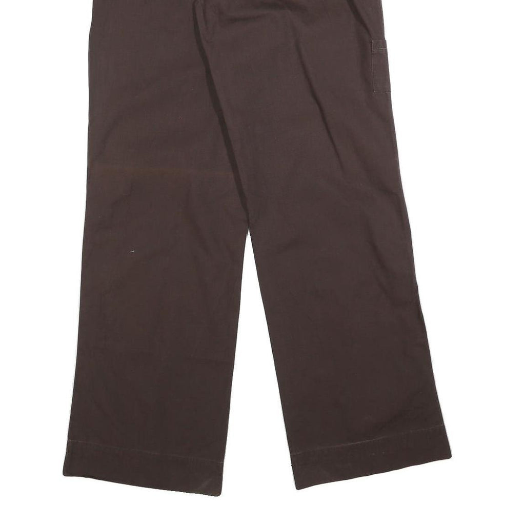 PUMA Womens Brown Cotton Blend Regular Fit Wide-Leg Trousers W32 L34 Comfortable