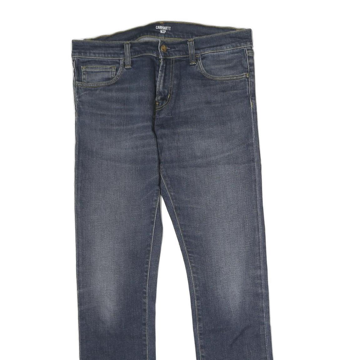CARHARTT WIP Mens Jeans Blue Regular Straight Denim Medium W32 L29 Zip Cotton