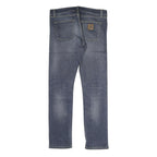 CARHARTT WIP Mens Jeans Blue Regular Straight Denim Medium W32 L29 Zip Cotton
