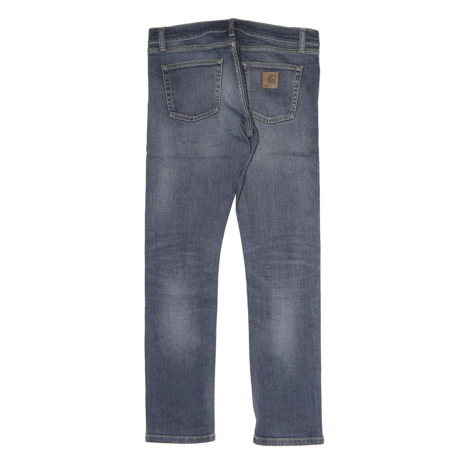 CARHARTT WIP Mens Jeans Blue Regular Straight Denim Medium W32 L29 Zip Cotton