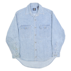 GAP Mens Light Blue Denim Shirt S Button Pocket Casual Cotton Blend