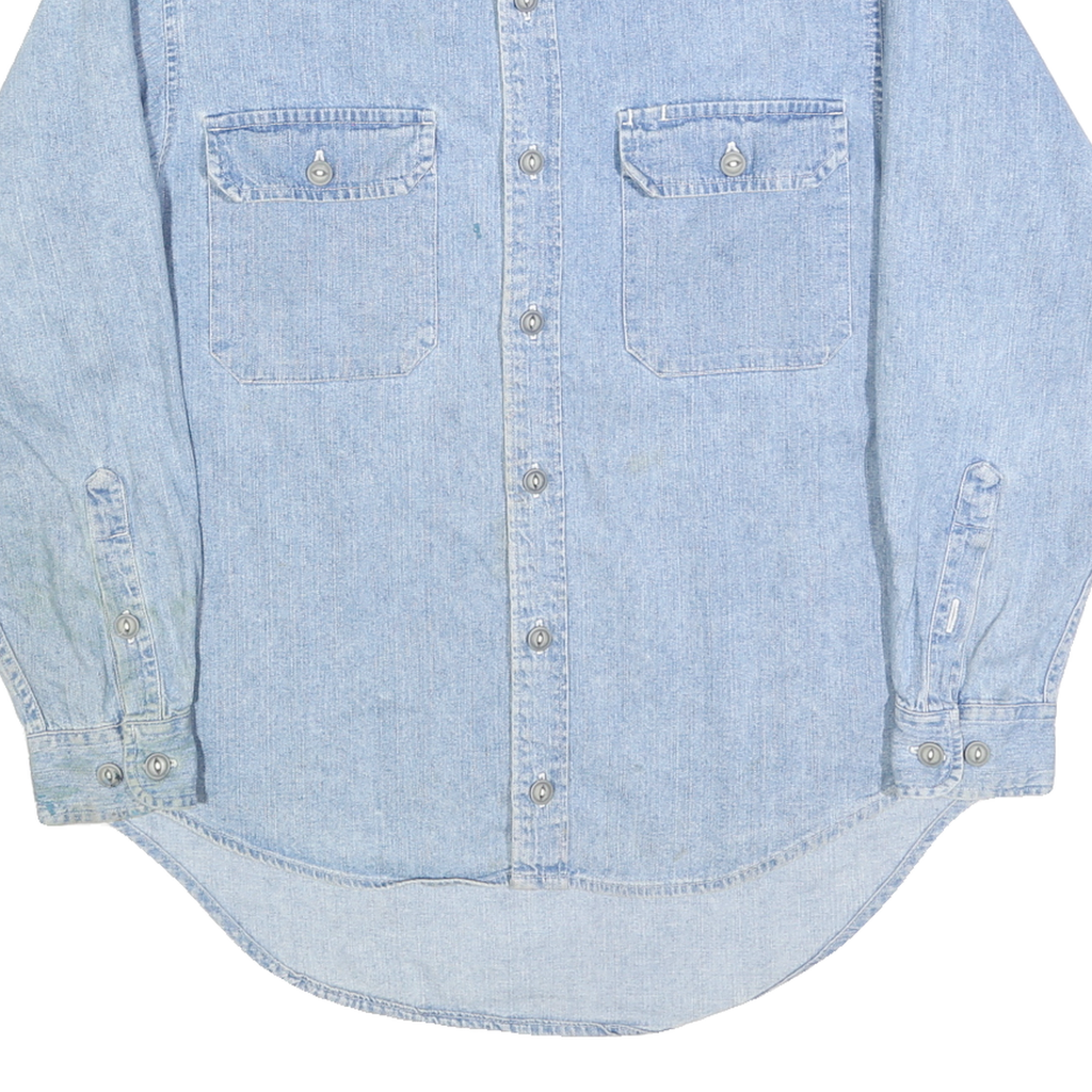 GAP Mens Light Blue Denim Shirt S Button Pocket Casual Cotton Blend