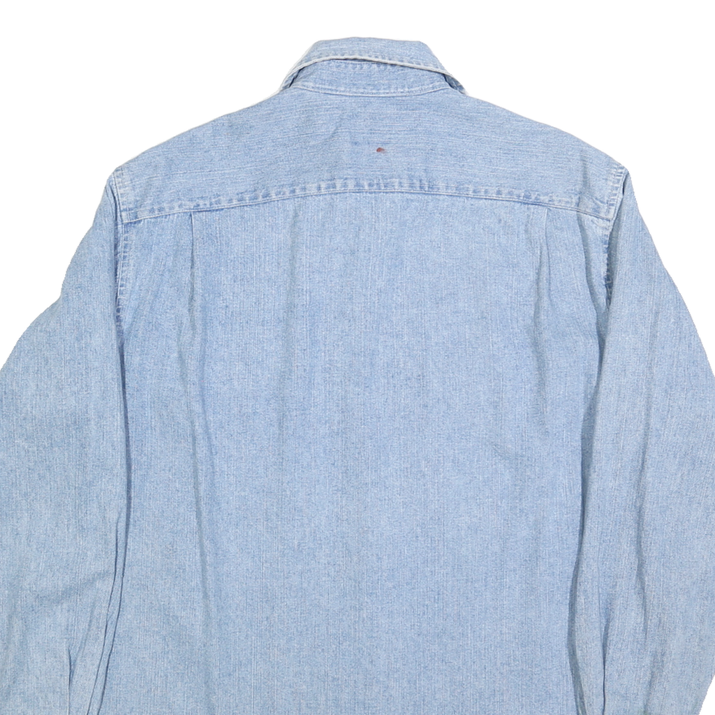 GAP Mens Light Blue Denim Shirt S Button Pocket Casual Cotton Blend