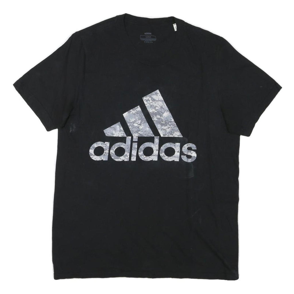 ADIDAS Mens Black Classic Graphic T-Shirt M Short Sleeve Crew Neck Cotton Blend