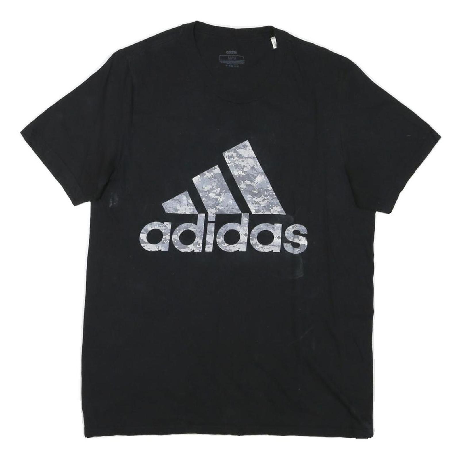 ADIDAS Mens Black Classic Graphic T-Shirt M Short Sleeve Crew Neck Cotton Blend