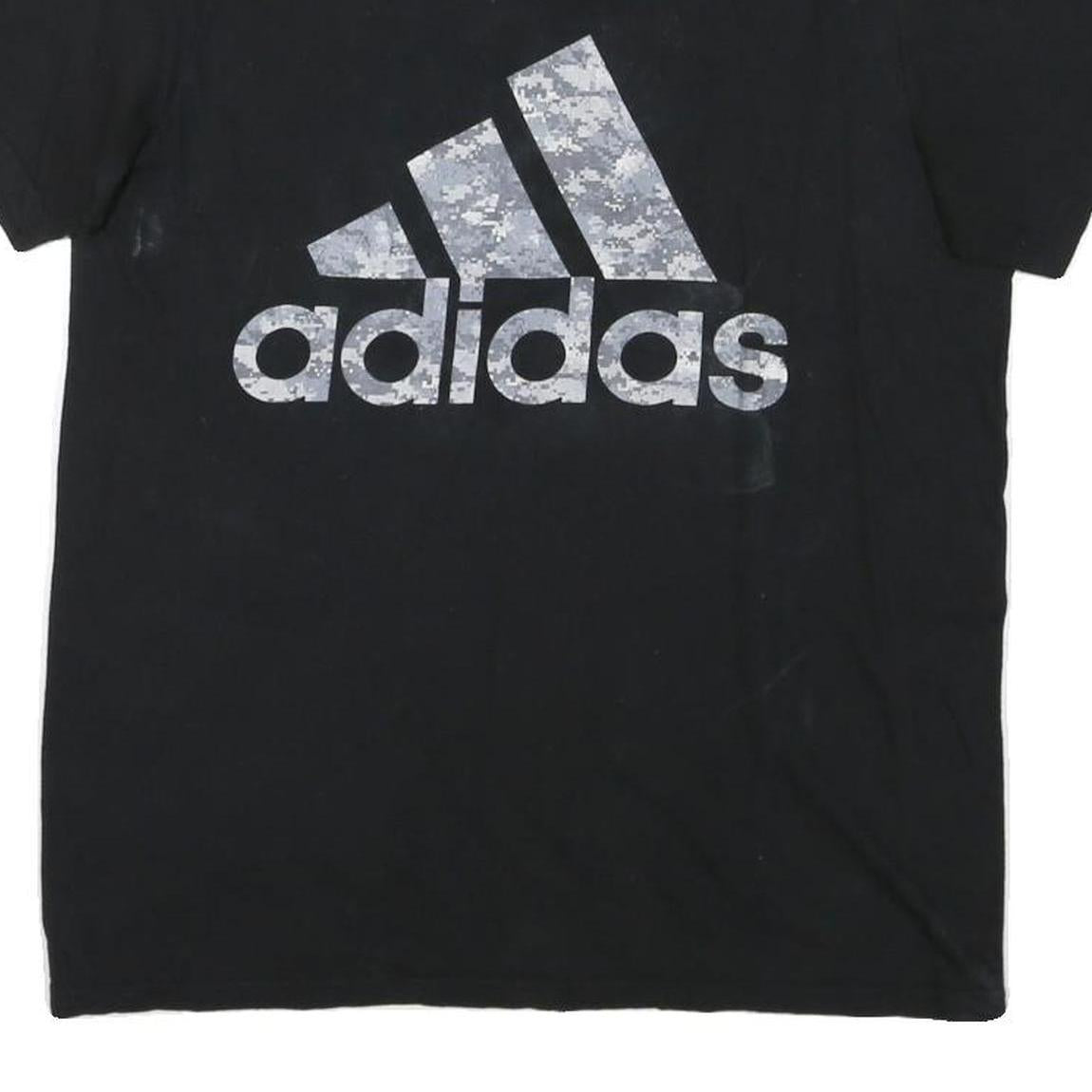 ADIDAS Mens Black Classic Graphic T-Shirt M Short Sleeve Crew Neck Cotton Blend