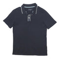 TED BAKER Mens Black Short Sleeve Plain Polo Shirt S Cotton Button Collar
