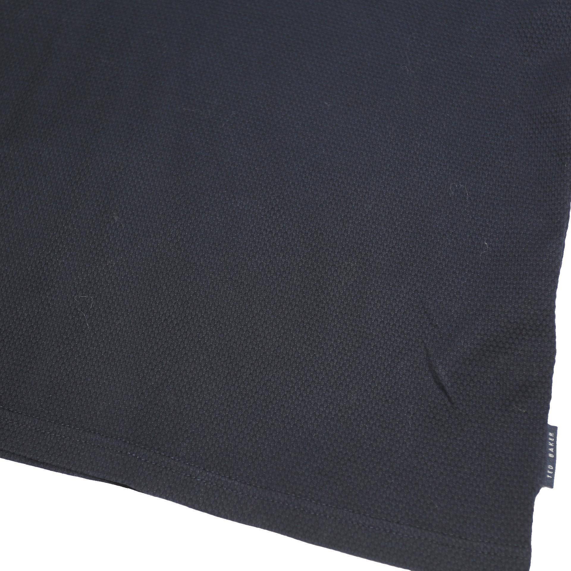 TED BAKER Mens Black Short Sleeve Plain Polo Shirt S Cotton Button Collar